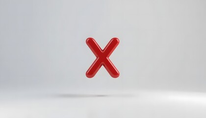 Obraz premium Red 3D letter X against a plain white background