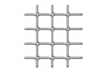 Metallic grid pattern creating geometric squares, transparent overlay enabling seamless design integration and visual versatility