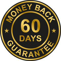 60 days money back guarantee icon for graphic design, logo, website, social media, mobile app, UI illustration