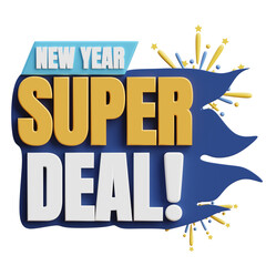 New Year Super Deal 3D Banner