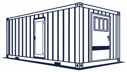 Shipping Container Vector Illustration: Minimalist Design for Industrial Concepts and Transport