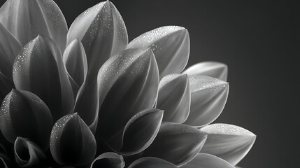Obraz premium Monochrome Dahlia Bloom Close-up Flower Photography