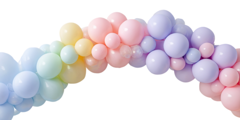 Pastel rainbow balloon arch (3)