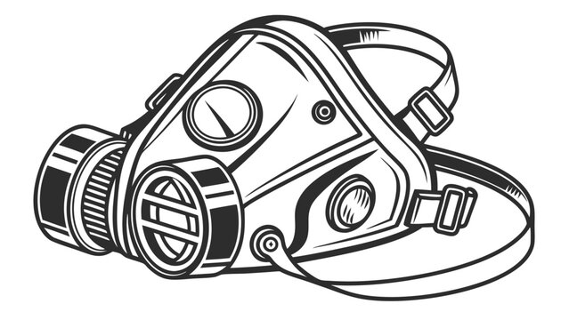 black and white gas mask clip art preview