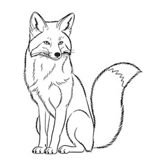 Forest Fox Resilience Capacity - Fox vector - Fox Line art - Fox Drawing - Vector Lineart of Fox - fox icon - outline of fox


