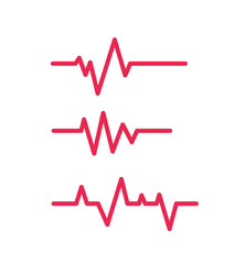 Ecg Heartbeat Lines Black Collection