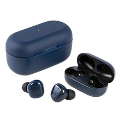 Wireless Earbuds: Deep Blue Elegance in a Portable Case
