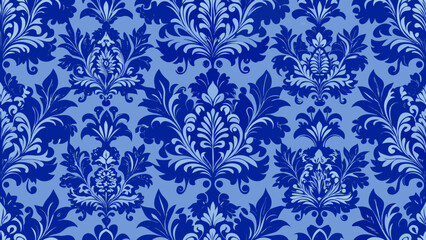 Seamless damask floral patterns Vector illustration Blue backgrounds for textile wallpapers, books cover, Digital interfaces,leaf, artistic, collage, curl, curve, damask, elegant, graphic, grunge, 