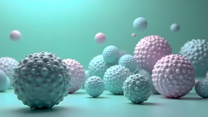 Surreal 3D Spheres Melting into Soft Background, Abstract Art in 4K Resolution