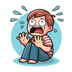 vector image of a panicked and scared person