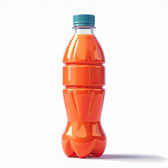 Bright Orange Beverage in a Clear Plastic Bottle with Blue Cap