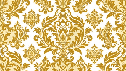 vector illustration Seamlessly damask wallpaper pattern luxurious backgrounds elements for Fashionable textiles, book covers, Digital interfaces, prints designs templates material.gold, 