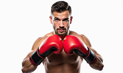 Fit Boxer with Red Gloves