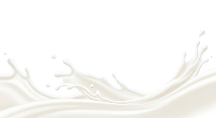 Dynamic milk splash isolated on transparent background