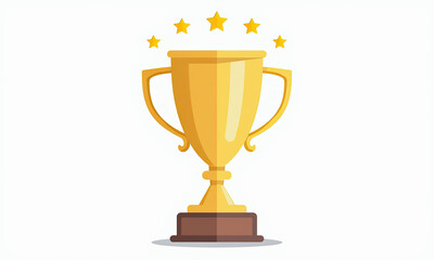 Golden Trophy with Stars - Symbol of Victory and Achievement
