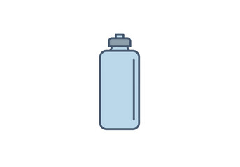 Fototapeta premium Reusable water bottle vector icon. Flat design graphic for sports, fitness, hydration, and sustainable living concepts.
