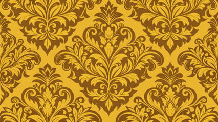 Fototapeta premium seamless patterned with florals ornaments golden colors isolated white backgrounds for textile wall papers, books cover, Digital interfaces, prints templates material cards invitation, damask, islam, 