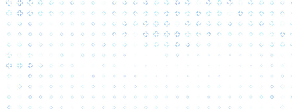 Abstract background with blue plus or cross signs in medical style. Seamless pattern ideal for healthcare, pharmacy or hospital-themed projects. Neutral and modern look.