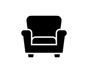 Black vector silhouette of an armchair