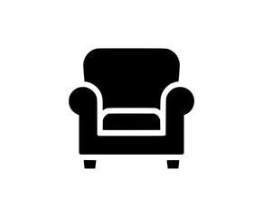 Black vector silhouette of an armchair