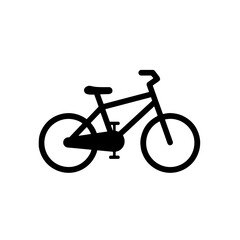 Fototapeta premium Bicycle silhouette in minimalist design on white background 