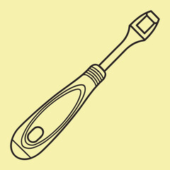 Obraz premium Line Vector Of A Tongue Cleaner