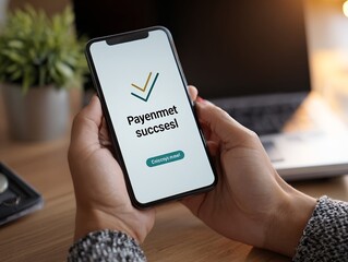 Smartphone Displaying Payment Success Message