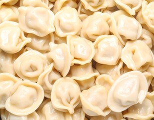 Close-up of many dumplings