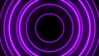 Concentric purple neon circles on black background