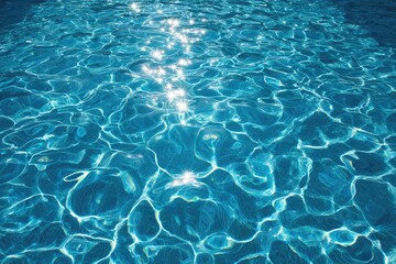 Obraz premium Rippled, turquoise pool water, sun glinting