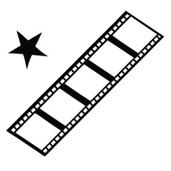 Fototapeta premium Classic film reel with a star icon representing cinema and entertainment industry excellence
