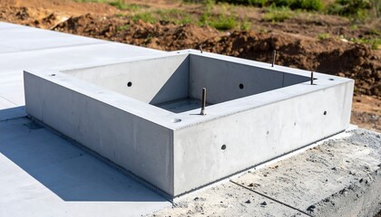 Concrete foundation under construction
