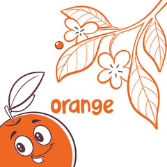 Vibrant abstract geometric design with orange and blue elements