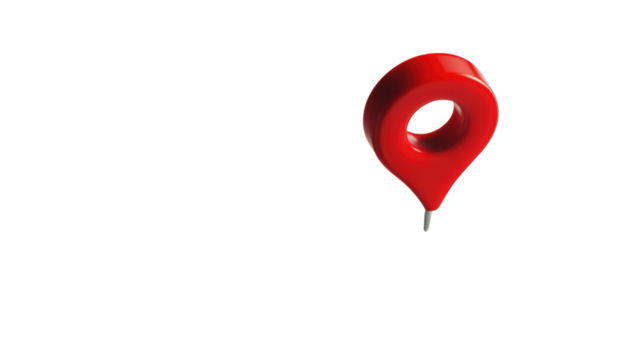 3D red location pin icon on white background, perfect for digital maps or navigation concepts. - Powered by Adobe