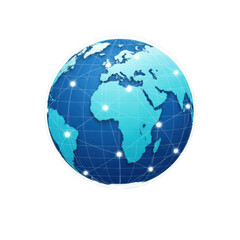 Naklejka premium Digital globe with connected lights isolated on transparent background