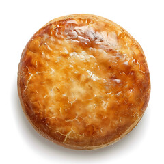 Golden-brown baked pie with a flaky crust, viewed from above