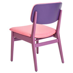 Pink and Purple Chair: Mid-Century Modern Design, Dining Room Furniture, Upholstered Seat, Wooden Legs