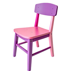 Pink and Purple Child's Wooden Chair: Perfect for Playrooms
