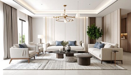 Fototapeta premium Modern living room interior design. (5)