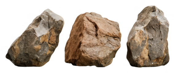 Natural Stone Collection – Three Rough Mineral Specimens with Textured Surfaces for Geology Education, Earth Science Resources, and Mineral Identification Guides