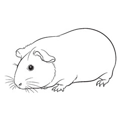Domestic Guinea Pig Silent Presence Air - Guinea Pig vector - Guinea Pig Line art - Guinea Pig Drawing - Vector Lineart of Guinea Pig - guinea pig logo - guinea pig outline

