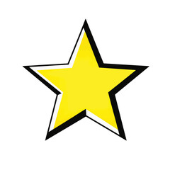 Fototapeta premium Minimalist yellow star on white background, creative design concept