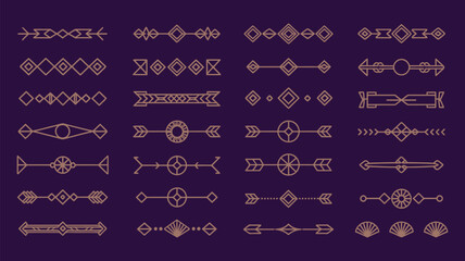 Art Deco Divider Collection – Elegant Vintage Borders and Lines Featuring Geometric Shapes, Calligraphic Style, and Modern Typography for Stylish Invitations, Branding, and Design Projects.

