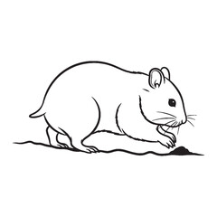 Primary Hamster Defining Attribute Mark - Hamster vector - Hamster Line art - Hamster Drawing - Vector Lineart of Hamster - hamster logo - hamster outline

