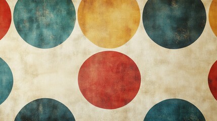 This artwork presents intricate vintage patterns in soft, muted hues that evoke a sense of nostalgia. The retro background creates a warm and inviting atmosphere reminiscent of bygone eras.