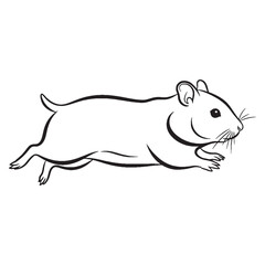 Burrowing Hamster Silent Presence Air - Hamster vector - Hamster Line art - Hamster Drawing - Vector Lineart of Hamster - hamster logo - hamster outline

