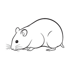Puffy Hamster Cheek Feature Shape - Hamster vector - Hamster Line art - Hamster Drawing - Vector Lineart of Hamster - hamster logo - hamster outline

