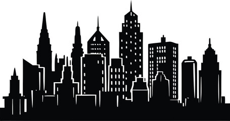Fototapeta premium Silhouette of the city vector illustration.