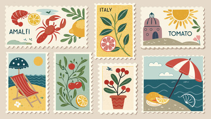 Fototapeta premium vector illustration of a set of floral elements