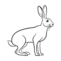 Primary Hare Defining Attribute Mark - Hare vector - Hare Line art - Hare Drawing - Vector Lineart of Hare - Hare illustration - hare outline

